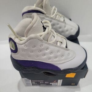 Nike Air Jordan 13 Retro "Lakers" toddler 6C-  White, black, & Purple